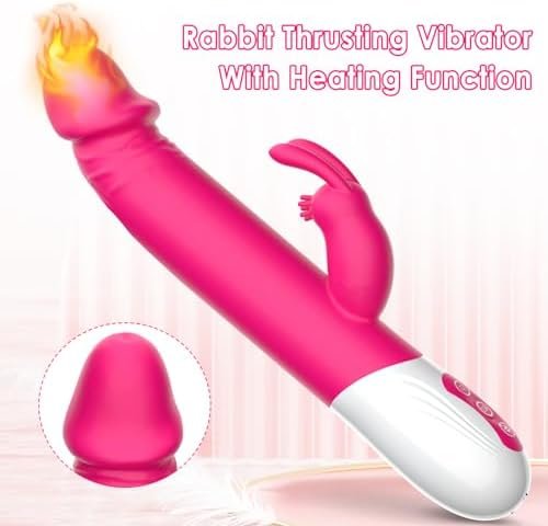 Thrusting Dildo Vibrator G Spot Rabbit Vibrators Sex Toys For Women Realistic Heating Vibrator, Waterproof Clitoral Massager Adult Toy For Couple Play Waterproof Dual Motor Sex Machine - Image 3