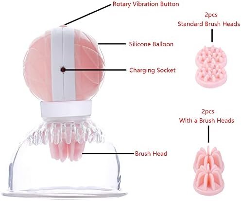 Lanwan Vibrating Nipple Sucker For Women 1 Pair Sucking Stimulator With 12 Vibration Modes Breast Massager With Suction Cups Rechargeable Sex Toys For Women Couples Pleasure (Silicone Ballon Sucker) - Image 2