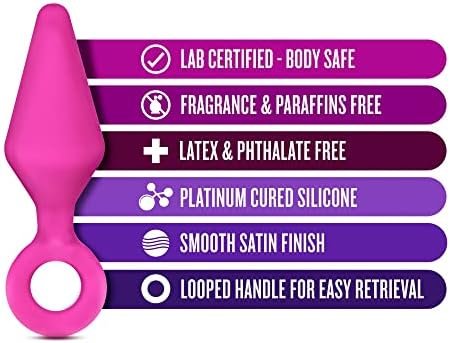 Blush Luxe Candy Rimmer - Platinum Cured Puria Silicone Anal Plug For Butt Play - Ultrasilk Smooth - Sturdy Pull Ring For Safety And Tapered Head - Stayput Technology For Comfort And Security - Small - Image 2