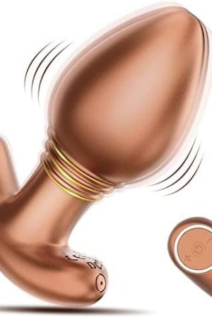 Vibrating Butt Plug, Silicone Anal Vibrator Prostate Massager With Remote Control, Anal Plug With 10 Vibration Modes For Anal Stimulation, Rechargeable Anal Sex Toys For Men Women And Couples Gold