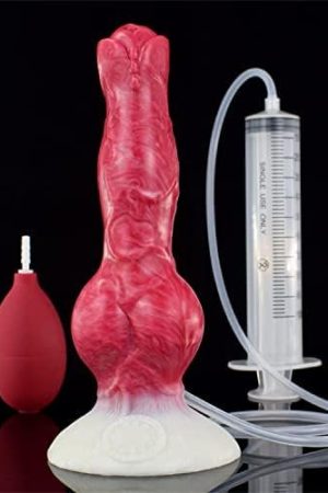 Lifelike Squirting Dildo Wolf Animal Dildos With Suction Cup Ejaculating Silicone Dog Dildo Adult Sex Toys For Women 8Inches