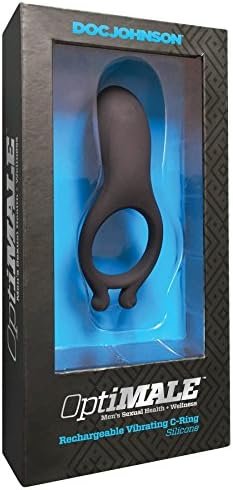 Doc Johnson Optimale - Rechargeable Vibrating Silicone C-Ring - Angled To Enhance Contact With Your Partner - Slate - Image 2