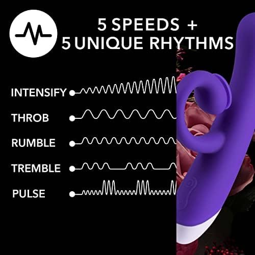 Blush Oh Bunny - Rechargeable G Spot Air Pulse Vibrator - Platinum Puria Silicone Ultrasilk Smooth Feel - Gentle Sucking Flexible Clitoral Stimulator - Ipx7 Waterproof - Sex Toy For Women - Midnight - Image 3