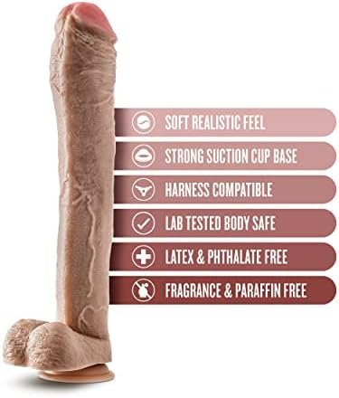 Eden Health -13 Inch Extra Long 2.5" Thick Dildo - Sturdy Suction Cup For Hands Free Play - Soft But Not Floppy Realistic Feel - Deep Pleasure Vaginal And Anal Sex Toy For Women And Men - Beige - Image 2