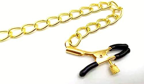 Lanwan Nipple Clamps With 1 Pair Chain Breasts Clips Non-Piercing Metal Body Entertainment Breasts Clip For Women Sex Pleasure (Black) - Image 3