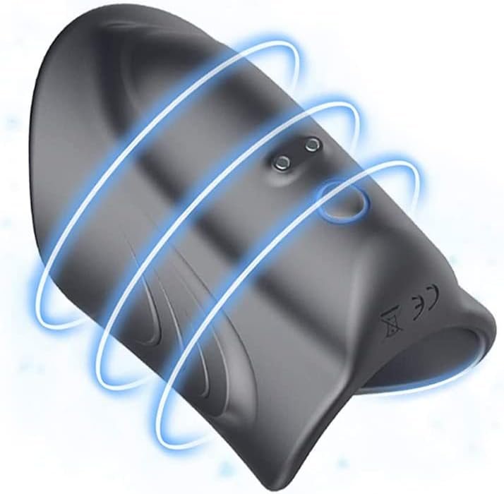Male Masturbators, Hands-Free Male Masturbator Training Vibrator Massager, Glans Trainer Stimulator Adult Sex Toys For Men Vibrating Toy (Black) - Image 2