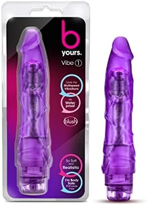 9" Thin Realistic Vibrating Dildo - Powerful Multi Speed Long Veiny Vibrator - Sex Toy For Women - Sex Toy For Adults (Purple)