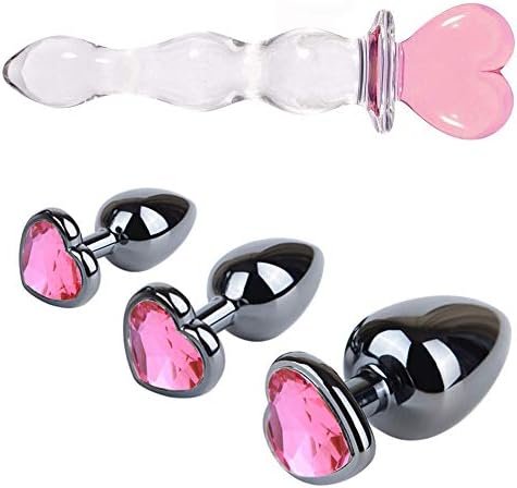 Heart Shaped Anal Plugs Butt Plug Anal Trainer Sets Personal Massager For Unisex Masturbation Sex Factory(Pink)
