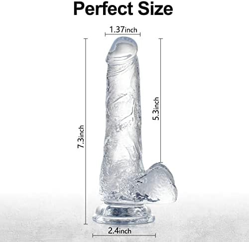 Sex Toy For Women 7.3 Inch Realistic Clear Dildo,Body-Safe Material Strong Suction Cup Ultra Soft Lifelike Anal Dildo For Womens/Gay,Adult Life Like Sex Anal Cute Toys & Games - Image 3