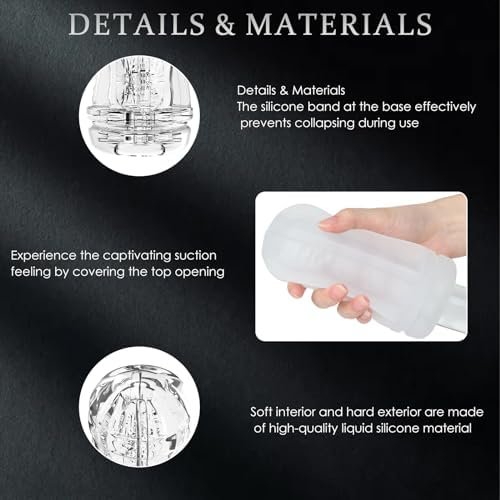 Toys For Men'S Sex - Male Masturbators, Ultra-Soft Textured, Manual Sucking Extrusion Male Masturbation Stroker Sleeve Stimulation Pocket Pussies Sex Toys For Men 2023 Upgrade - Image 3