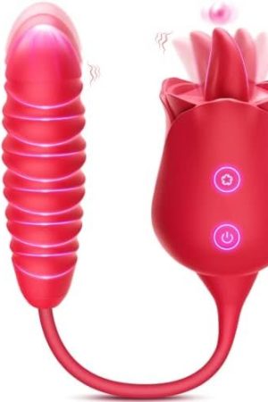 Vibrator Adult Sex Toys For Women - First-Ever Rose Sex Toy With Mini Dildo Vibrator, 9 Tongue Licking 9 Vibrating Adult Toy, Sync Stimulate Nipple Clitoral G Spot Vibrators Sex Machine