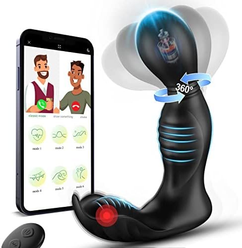 Sex Toys For Men Prostate Massager - Male Sex Toys Anal Plug Vibrator, Vibrating Butt Plug Anal Toys With 9 Rotation & 9 Vibration Modes, App Remote Control Adult Anal Sex Toys For Men Gay Couples