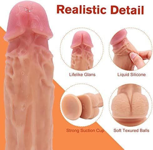 Thrusting Realistic Dildo Sex Toy With App Remote Control, G Spot Clitoral Anal Stimulator For Women With 9 Vibrating Modes, Adorime Silicone Dildo Vibrator With Strong Suction Cup Adult Toy 8.5 Inch - Image 3