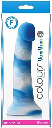 Ns Novelties Colours Pleasures 6 Inches Yum Yum Dildo - Blue - Image 2