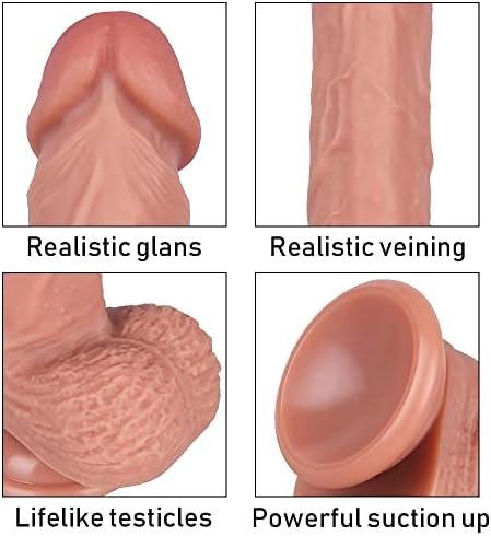 Realistic Silicone Dildo, Soft Lifelike Adult Sex Toy With Strong Suction Cup For Hands-Free Play, Can Be Use For Vagina G-Spot And Anal (Brown) - Image 3