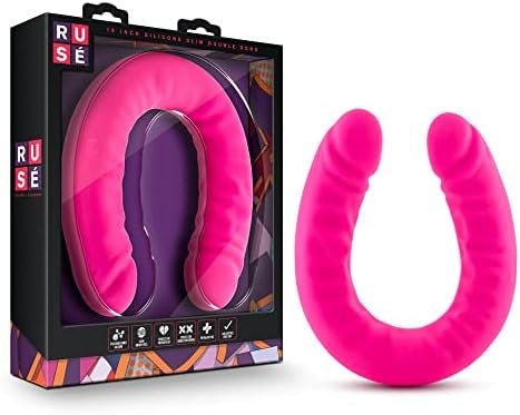 Blush Ruse - Double Ended Curved Dildo - 18"- Ultrasilkโข Puria Silicone For Satiny Feel - Pleasure For Couples
