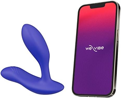 We-Vibe Vector + Vibrating Butt Plug - Male Prostate And Perineum Massager Toy - Remote Anal Toy For Men Couples - App & Remote Controlled - Flexible - Silicone Sex Toys For Adults - Charcoal Black