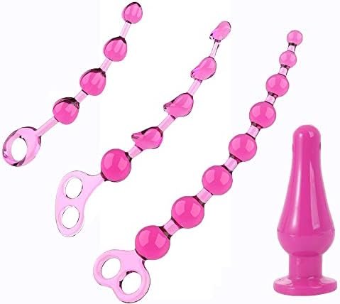 4 Pcs Adult Anal Butt Plug Pleasure Anal Trainer Kit Sex Toys Set Fetish Safety Anal Stimulation Toy For Unisex Masturbation For Women(Black)