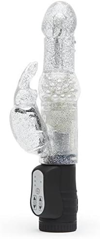 Lovehoney Jessica Rabbit Vibrator - 5 Inch Vibrator For Women With Rotating Shaft - 7 Patterns & 3 Speeds - Dual Stimulation Adult Sex Toy - Waterproof - Silver