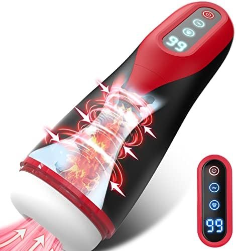 Automatic Male Masturbators - Sucking Male Masturbator With 9 Suction & Vibration & Heating Adult Male Sex Toys For Men (Black)