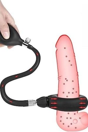 Inflatable Penis Ring Inflatable Male Prostate Anus Plug Extension Sleeve Silicone Penis Plug Lubricants Adult