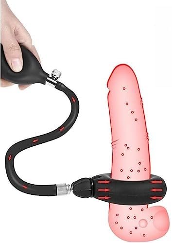 Inflatable Penis Ring Inflatable Male Prostate Anus Plug Extension Sleeve Silicone Penis Plug Lubricants Adult