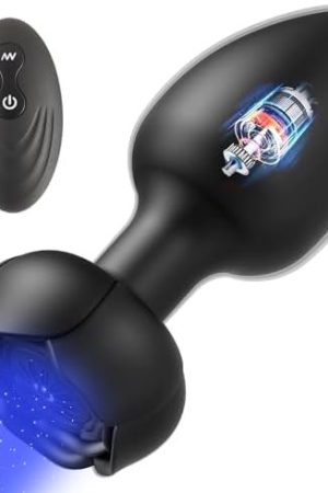 Anal Butt Plug Sex Toys - Vibrating Butt Plug With Flashing Light Up Base Remote Control Vibrators With 7 Vibrating Rotating Modes, Adult Sex Toys & Games For Woman Men Couples Prostate Massager Red