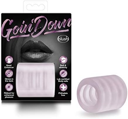 Blush X5 Men Downtown Bj Stroker - Oral Sex Enhancing Masturbator Ribbed Male Stroker - Use Solo Or With Your Partner - Ultra Soft Made From X5 Plus Sex Toy For Men And Couples - Clear