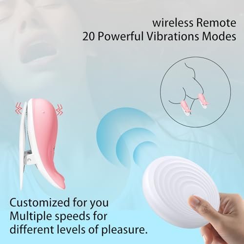 Nipple Sex Toy,Nipple Vibrators,Nipple Clitoris Clip,Cordless Remote Control,Women Nipple Clamp Sex Toys - With 10 Powerful Vibration, For Women Clitoris Couples Sex Pleasure (Purple White) - Image 2