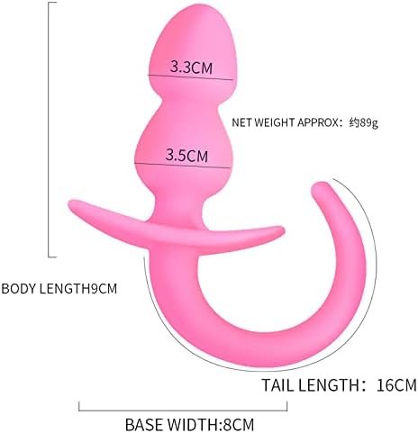 Silicone Butt Toys Sexy Dog Tail Luminous Anal Plug Cosplay Butt Trainer Beads Plug Animal Tail Adult Sex Toys (Black) - Image 3