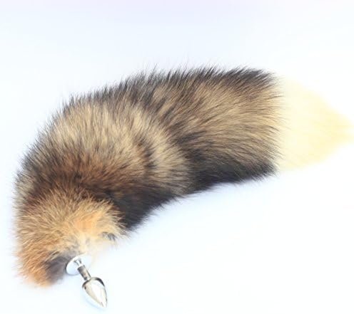 Sex Toys Anal Plug Real Fox Tail Fur And Stainless Steel Natural Color (Multi) - Image 3