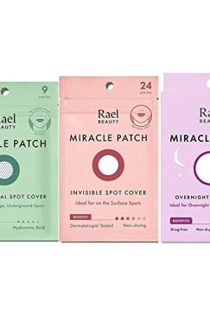 Rael Miracle Bundle - Microcrystal Spot Cover (9 Count), Invisible Spot Cover (24 Count), Overnight Spot Cover (104 Count)