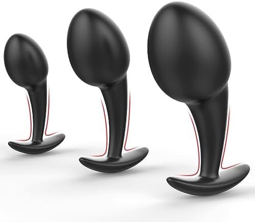 Sex Factory Anal Training Kit Silicone Butt Plug Set In Black 3Pcs Anal Plugs Anal Butt Plug Anal Dildo Prostate Massager Adult Sex Toys For Beginners Men Women Couples - Image 3