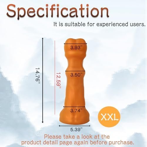 Tariss'S Silicone Anal Plug Soft Anal Dildo With Suction Cup Base Sex Toy For Men Women Couple Gold Xxl 14.76 Inch - Image 3