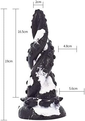 Realistic Dragon Dildo,7.48 Inch Black Silicone Tentacle Dildo With Raised Texture, Thick Anal Dildo With Suction Cup For Hands-Free And Anal Play Adult Toys For Women Men (Black) - Image 2