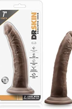 Blush Dr. Skin 7 Inch Realistic Dildo - Soft Lifelike Real Feel - Slim 1.5In. Width - Strap On Harness Compatible Suction Cup For Hands Free Play - Body Safe Female Male Sex Toy For Men Women