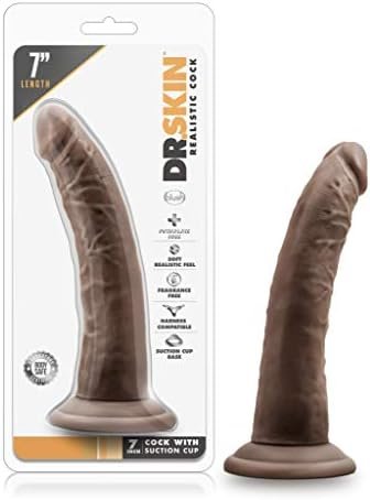 Blush Dr. Skin 7 Inch Realistic Dildo - Soft Lifelike Real Feel - Slim 1.5In. Width - Strap On Harness Compatible Suction Cup For Hands Free Play - Body Safe Female Male Sex Toy For Men Women