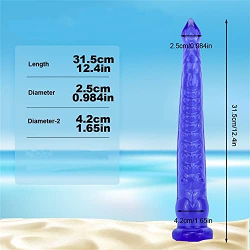 12.4" Extra Long Octopus Dildo Realistic Female Dildo Sex Toy, Rubber Tentacle Dildo Anal Plug Toy For Couples, Flexible Suction Cup Dildo Adult Sex Toys (Blue) - Image 2