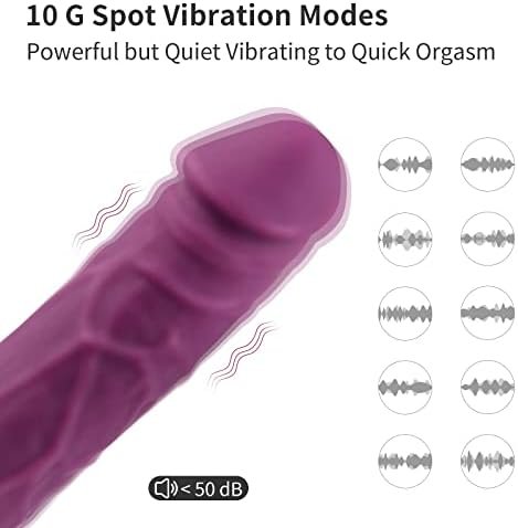 Eupher 8.5 Inch Rechargeable G Spot Dildo Vibrator,Realistic Dildo Vibrating Machine With 10 Vibrations,Quiet & Bendable Vaginal Clitoris Anal Stimulation Adult Sex Toys For Women Or Couple (Purple) - Image 2