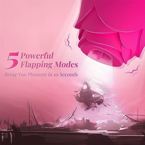 Rose Sex Toy Vibrators Dildo - 2In1 Adult Sex Toys For Women G Spot Vibrator With 5 Flapping 10 Vibrating Dildos, Female Couples Sex Toy For Clitoral Nipple Anal Sex Machine Stimulator For Woman - Image 3