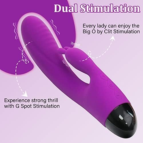 Rabbit G Spot Vibrator Sex Toys Beginner Dildo Vibrator 10 Powerful Vibrations Stimulator For Women G Spot, Purple, 7.87Inch, Waterproof - Image 2