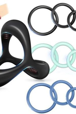 Sex Toy Penis Ring For Men Silicone Cock Rings Set Erection, Longer Harder Stronger Erection Soft Stretchy Cock Ring For Sex Men Erection Enhancing And Orgasm Sex Toy (Black & Red)