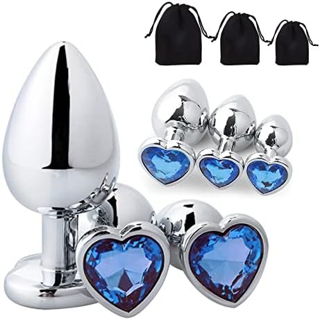 Heart Butt Plug Set Metal Anal Plug - 3 Pcs Anal Plugs, Buttplug, But Plug, Sexual Stimulation Device For Butt Plug Set, Anal Sex Toy Butt Toys Anal Toys, Butt Training Plugs Kit For Women Men Couple