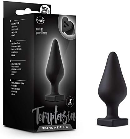 Blush Temptasia Spank Me Heart Shaped Silicone Butt Plug, Candy Heart Anal Plug, Sex Toy For Women, Black