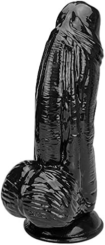 Black Huge Dildos With Strong Suction Cup, Lifelike 10 Inch Thick Realistic Dildo,Monster Wide Dong Giant Big Toy Large Size Fat Xxl Sex Toy For Women