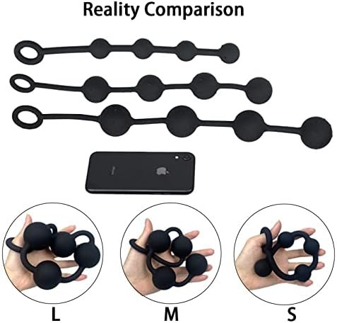 Butt Plugs For Women Or Men, Adult Sex Toy, Anal Expander, Max Diameter 5.3Cm, Designed For Training And Stimulation Seekers, 4 Beads, Large Spacing For Superb Anal Excretion - Black (S/33.5Cm) - Image 3