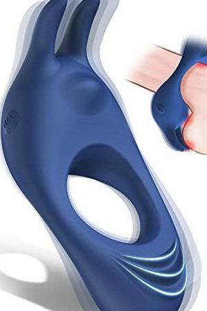 Vibrating Cock Ring With Rabbit Design, Rechargeable Penis Ring Vibrator With 9 Vibration Modes, Tivino Silicone Male Sex Toy For Man And Couple Play