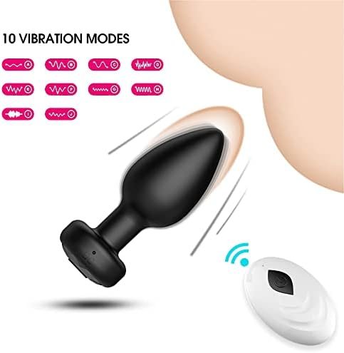 Erun Vibrating Butt Plug, Silicone Rechargeable Anal Vibrator With Remote Control 10 Vibration Modes Waterproof Anal Adult Sex Toys For Men, Women And Couples Black - Image 2