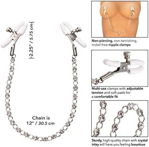 Calexotics Exotics Novelties Nipple Play Crystal Chain Nipple Clamps Se-2617-05-2 Black 1 Count - Image 2