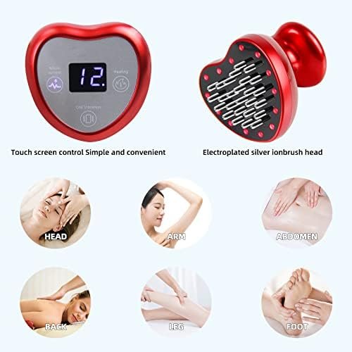 Novier Lymphatic Drainage Machine, Gua Sha Massage 3 In 1 Micro-Electric, Meridian Massage Brush (Red) - Image 3